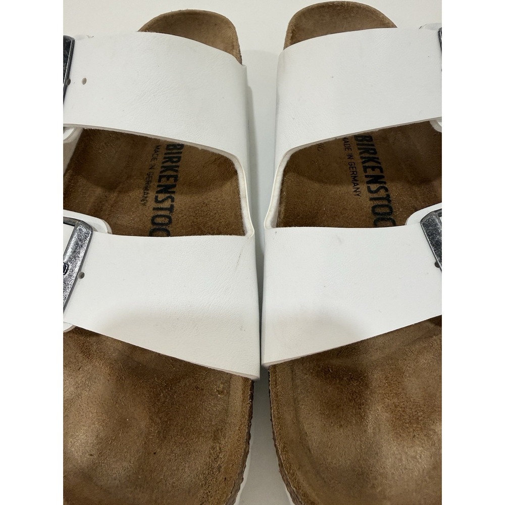 Birkenstock Arizona BS Birko-Faux Leather Sandal White US Women's 8 Regular Fit - Picture 3 of 9